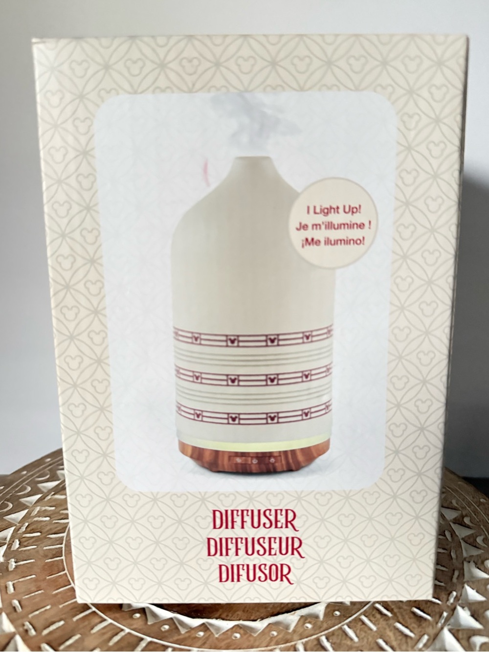 Disney Parks Holiday Homestead Mickey Light-Up Diffuser New Sealed